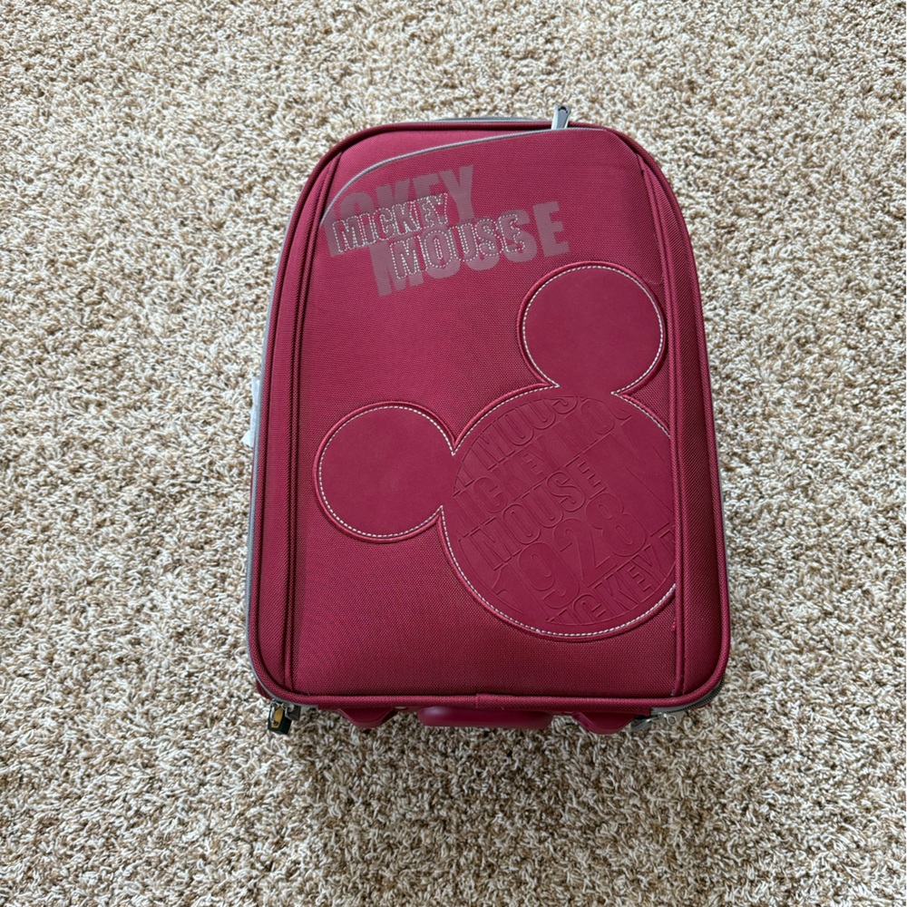 Medium Sized Mickey Mouse Red Suitcase (Part Of A Set)